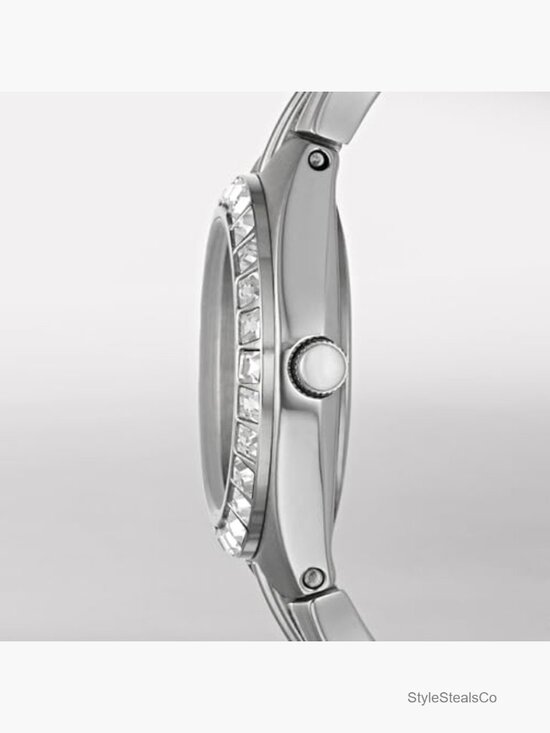 Women\'s Stainless Steel Wrist Watch with Crystals Quartz Movement main image 4